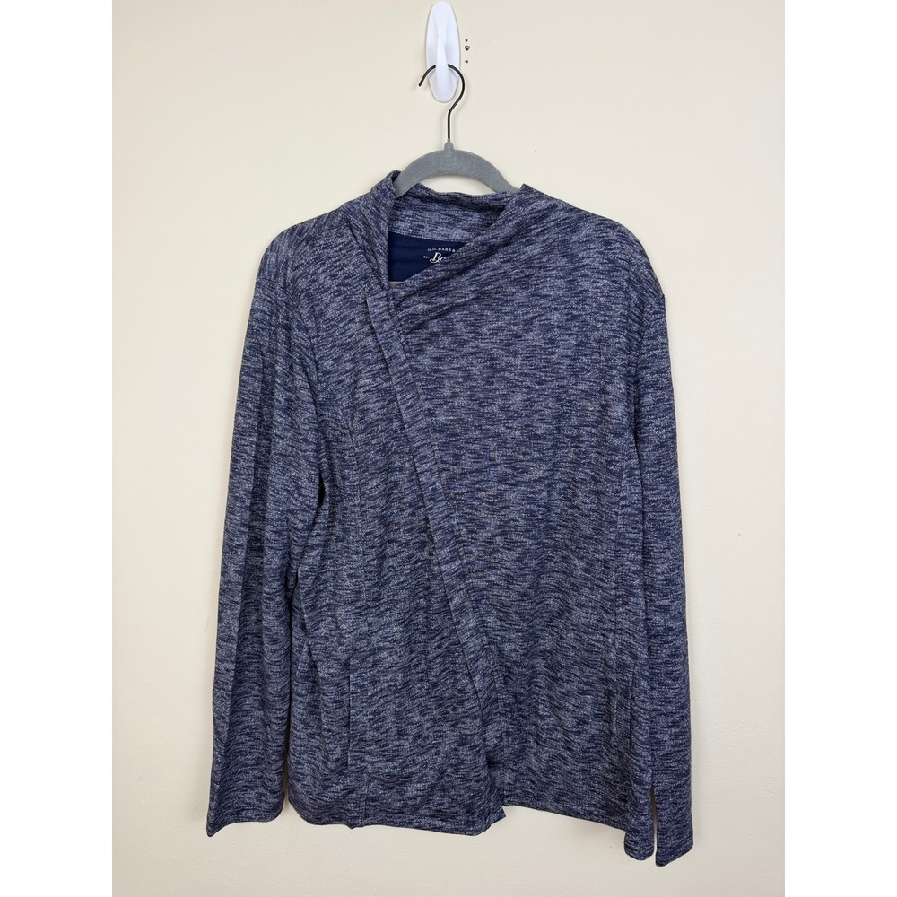 Asymmetrical Zip XXL Knit Cardigan Jacket Navy Blue